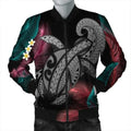 FUNSTUFFPRINT Hawaii Turtle Polynesian Tropical Bomber Jacket