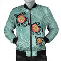 FUNSTUFFPRINT Hawaii Turtle Swimming Tribal Polynesian Bomber Jacket