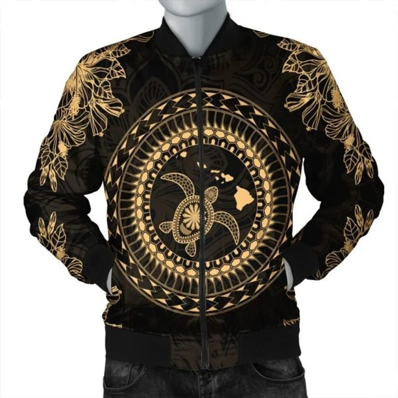 FUNSTUFFPRINT Hawaii Turtle Tradition Bomber Jacket