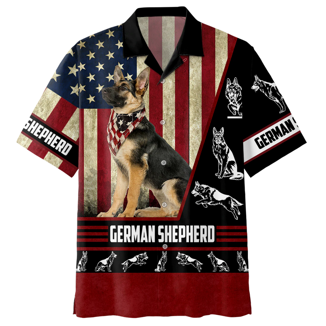 German shepherd american hawaiian shirt, Summer Gift for Dog lovers