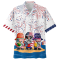Cute Lovely Gnome Independece Day Hawaiian Shirts, Gnome Hawaii Aloha Beach Shirts, Gnomes Patriotic Lovers Gift