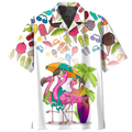Summer Flammingo beach hippie Hawaiian shirt