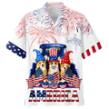 Corgi Hawaiian Shirt Full Print Independence Day, Funny Dog America On Hawaii Aloha Shirts For Dog Lovers