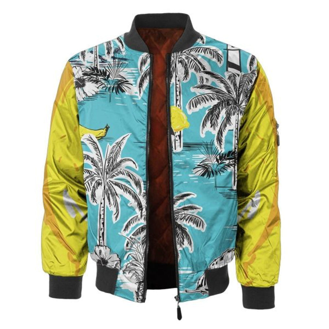 FUNSTUFFPRINT Hawaiian Aloha Moe Bomber Jacket Hawaiian Shorts Beach Short Sleeve Bomber Jacket