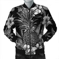 FUNSTUFFPRINT Hawaiian Hibiscus Plumeria And Pineapple Polynesian Bomber Jacket - AH - Bomber Jacket