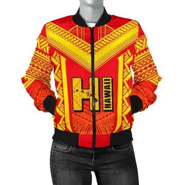 FUNSTUFFPRINT Hawaiian Kanaka Polynesian Women's Bomber Jacket Active