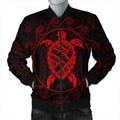 FUNSTUFFPRINT Hawaiian Map Turtle Wave Polynesian Bomber Jacket - AH - R Bomber Jacket