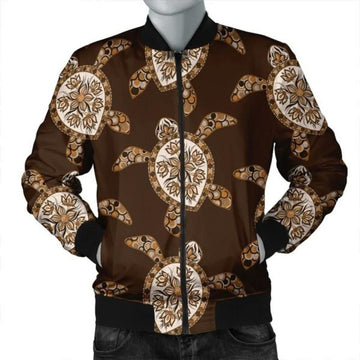 FUNSTUFFPRINT Hawaiian Old School Turtle Bomber Jacket - AH - JR Bomber Jacket
