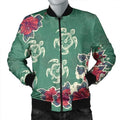 FUNSTUFFPRINT Hawaiian Turtle And Colorful Hibiscus Polynesian Bomber Jacket - AH - JR Bomber Jacket