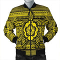 FUNSTUFFPRINT Hawaiian Turtle Polynesian Tribal Bomber Jacket