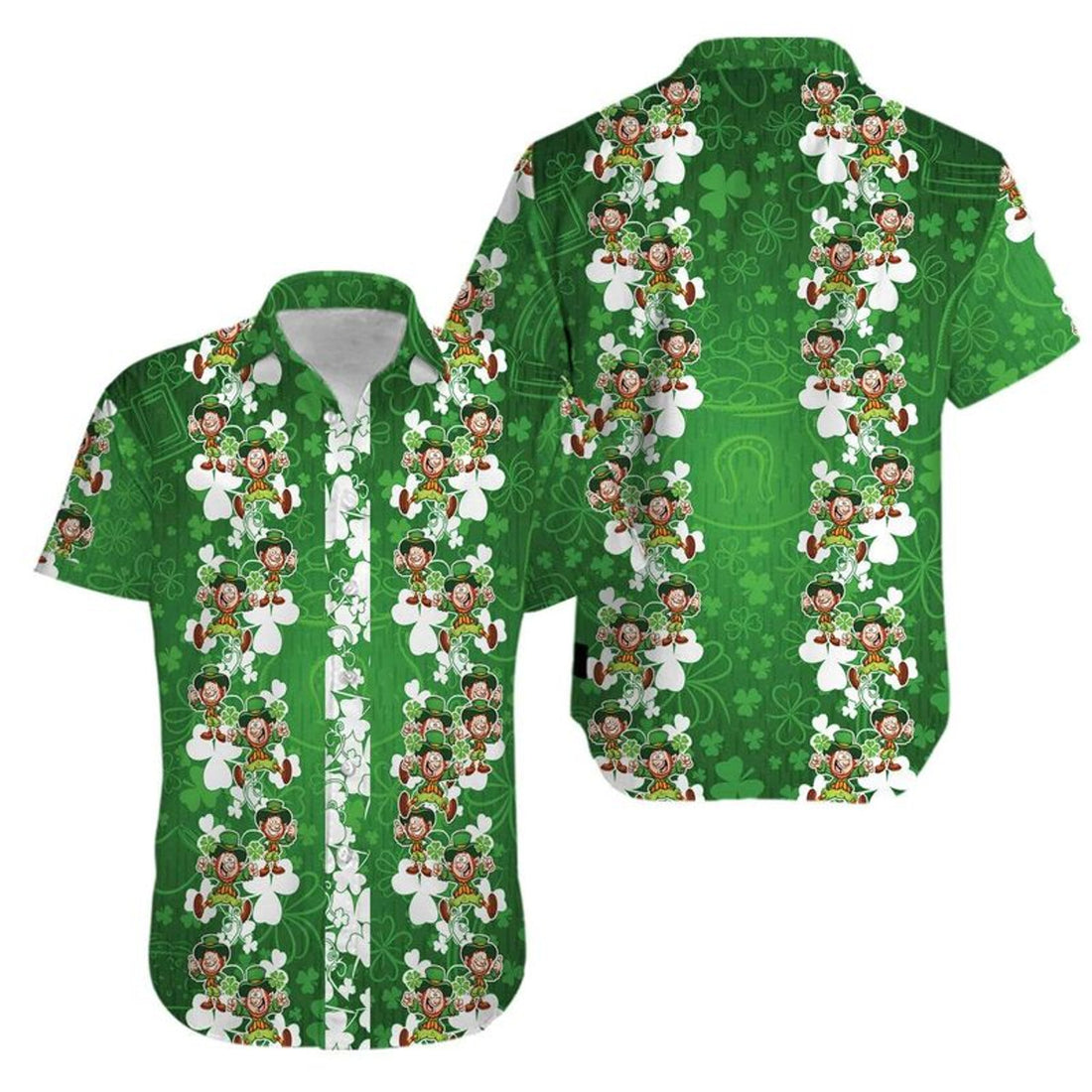 Hawaiian Aloha Shirts Irish St Patrick's Day Leprechaun Shamrock