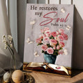 He Restores My Soul, Butterfly Flower, Poster Decor, God Cross Poster and Canvas