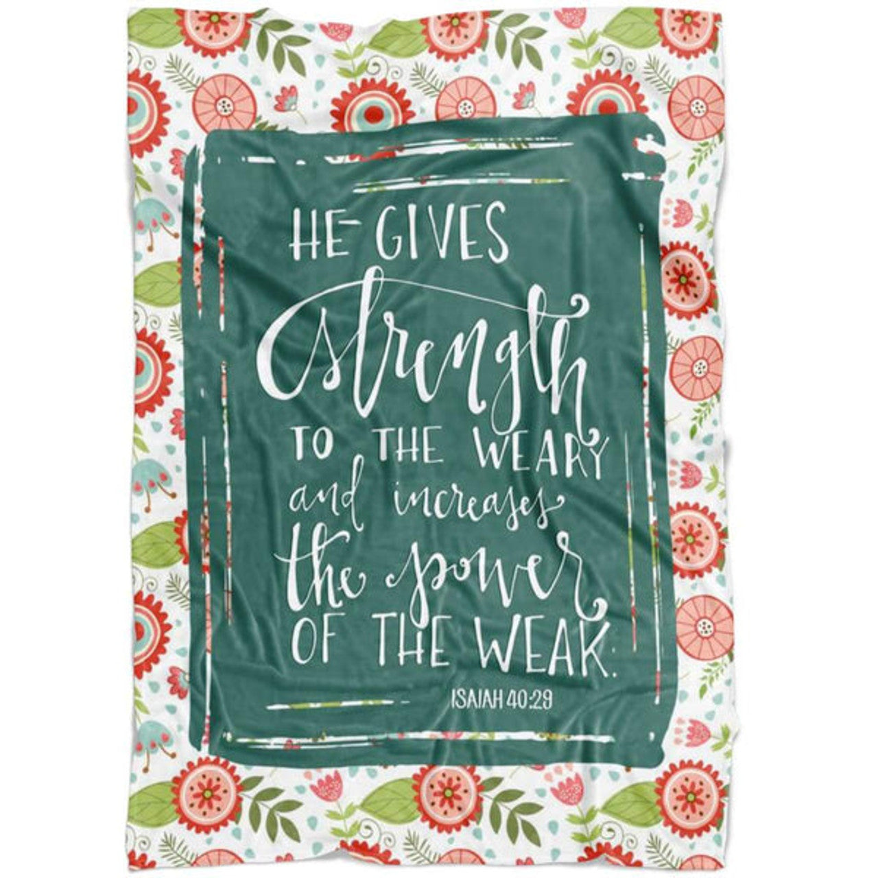FUNSTUFFPRINT He Gives Strength To The Weary Isaiah 4029 Fleece Blanket - Christian Blanket - Bible Verse Blanket