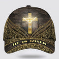 FUNSTUFFPRINT He Is Risen Cross Baseball Cap - Christian Hats for Men and Women