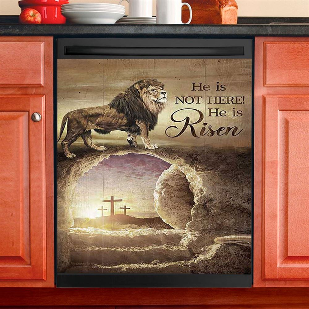 He Is Risen Dishwasher Cover, Christian Dishwasher Stickers, Religious Kitchen Decor