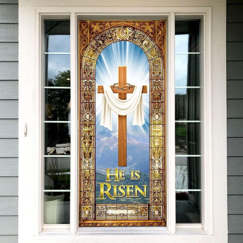 He Is Risen Easter Jesus Christ Door Cover, Christian Door Decor, Door Christian Church, Christian Door Plaques