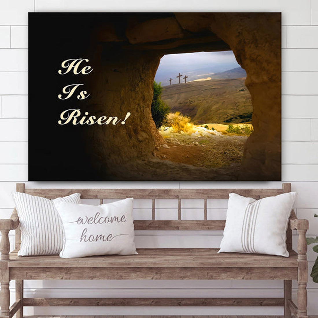 He Is Risen Easter Sunday Canvas Pictures - Easter Canvas - Christian Canvas Wall Art