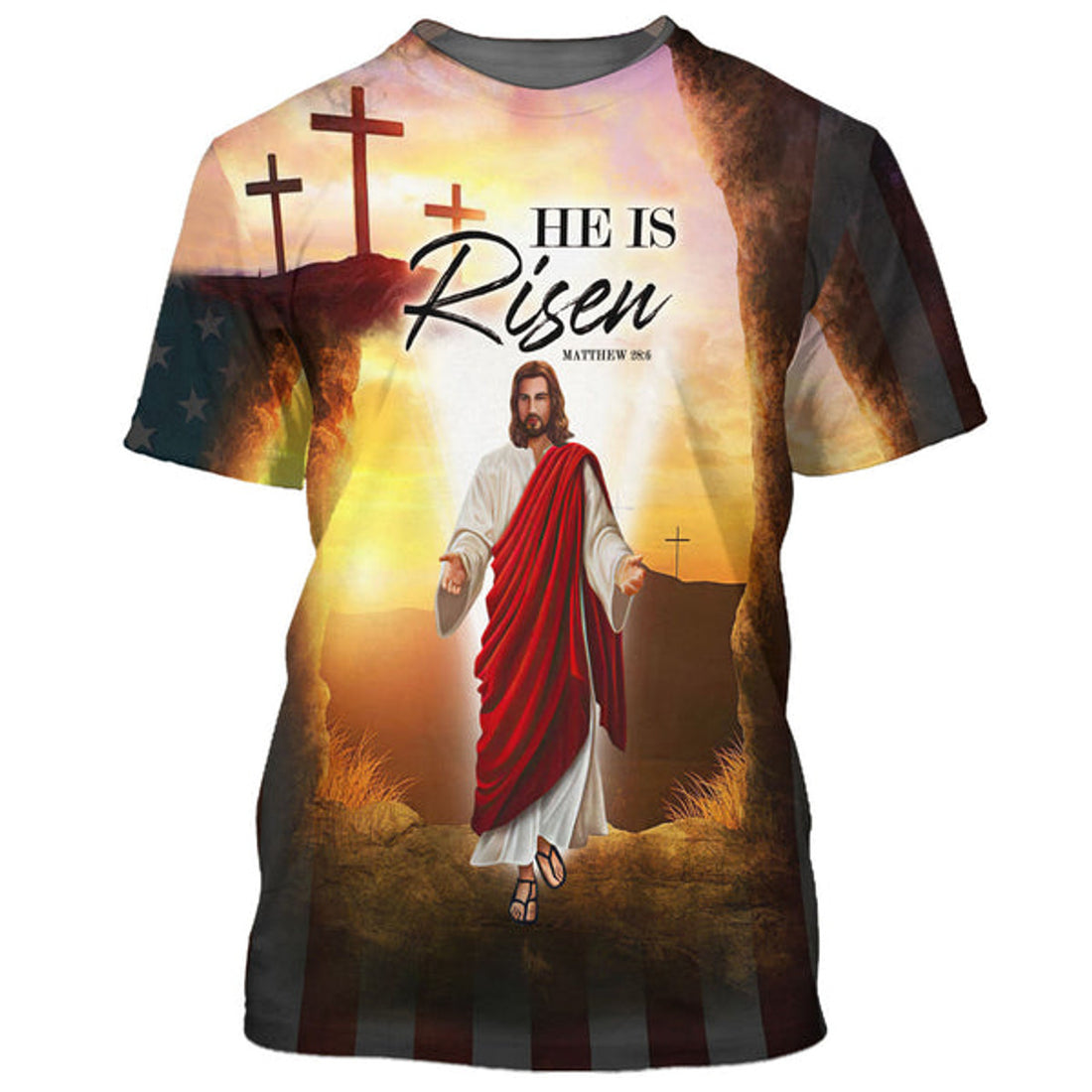 FUNSTUFFPRINT He Is Risen Jesus 3D All Over Printed Shirt for Men and Women 3D T-shirt