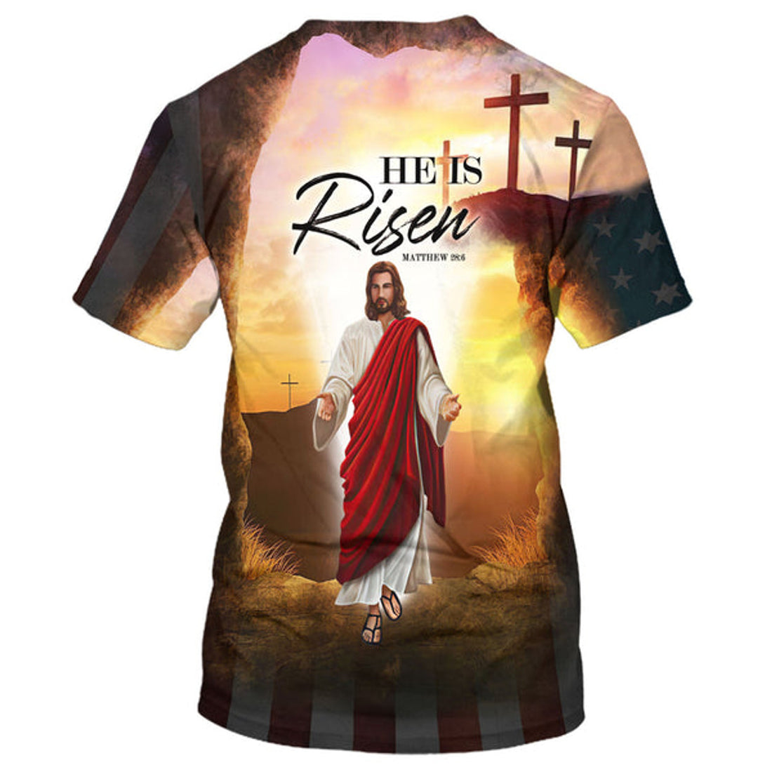 FUNSTUFFPRINT He Is Risen Jesus 3D All Over Printed Shirt for Men and Women 3D T-shirt