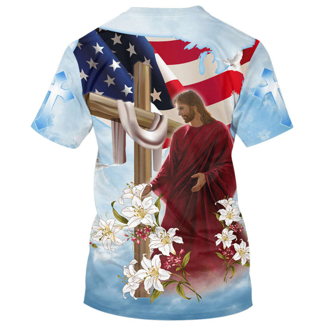 FUNSTUFFPRINT He Is Risen Jesus Christian 3D T-shirt