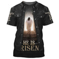 FUNSTUFFPRINT He Is Risen Shirts - Jesus Out Tomb 3D All Over Printed Shirt for Men and Women 3D T-shirt