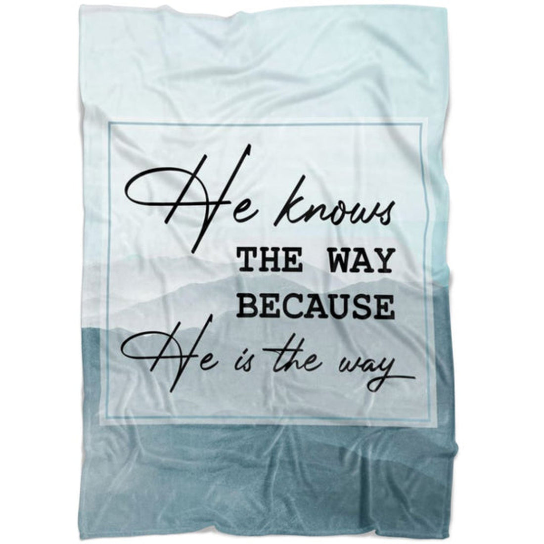 FUNSTUFFPRINT He Knows The Way Because He Is The Way Fleece Blanket - Christian Blanket - Bible Verse Blanket