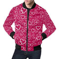FUNSTUFFPRINT Heart Pattern Print Men's 3D Bomber Jacket