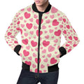 FUNSTUFFPRINT Heart Print Pattern Men's 3D Bomber Jacket