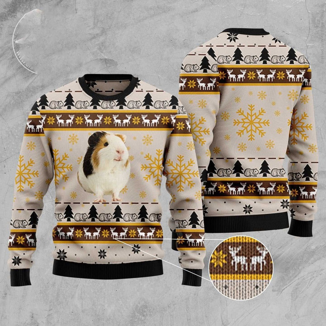 FUNSTUFFPRINT Hedgehog Cute Ugly Christmas Sweater, Christmas Sweater, Ugly Sweater, Funny Xmas Sweaters Ugly Sweater