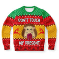 FUNSTUFFPRINT Hedgehog Don't touch my Present Ugly Christmas Sweater, Christmas Sweater, Ugly Sweater, Funny Xmas Sweaters Ugly Sweater