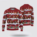 FUNSTUFFPRINT Hereford Christmas Knitted Sweater, Gifts For Farmers, Rural Lovers Ugly  Sweater