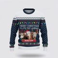 FUNSTUFFPRINT Hereford Merry Christmas Ugly Sweater, Gifts For Farmers, Rural Lovers Ugly Sweater