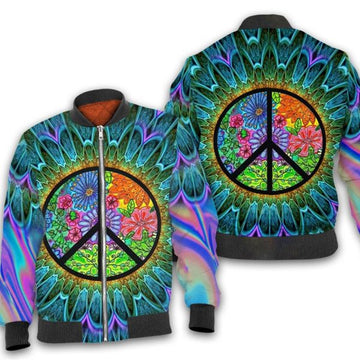 FUNSTUFFPRINT Hippie 3D All Over Printed Shirt Bomber Jacketize S - 5XL Bomber Jacket