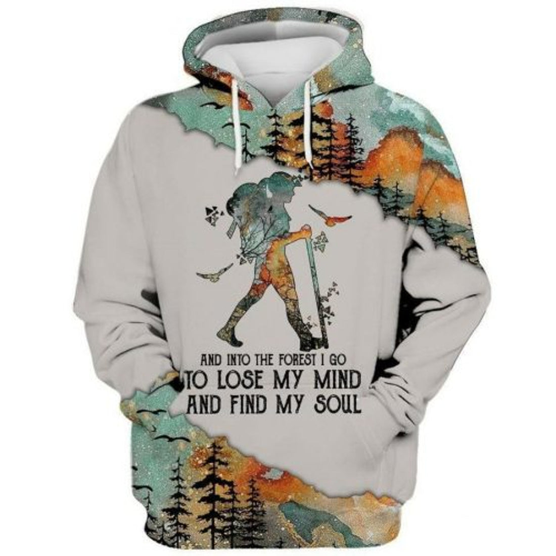 FUNSTUFFPRINT Hippie Camping 3D All Over Hoodie And Into The Forest I Go To Lose My Mind And Find My Soul 3D Hoodie and Zip Hoodie
