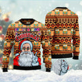 FUNSTUFFPRINT Hippie Santa Claus Peace And Love Ugly Christmas Sweater, Christmas Sweater, Ugly Sweater, Funny Xmas Sweaters Ugly Sweater