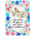 FUNSTUFFPRINT His Eye Is On The Sparrow Fleece Blanket - Christian Blanket - Bible Verse Blanket