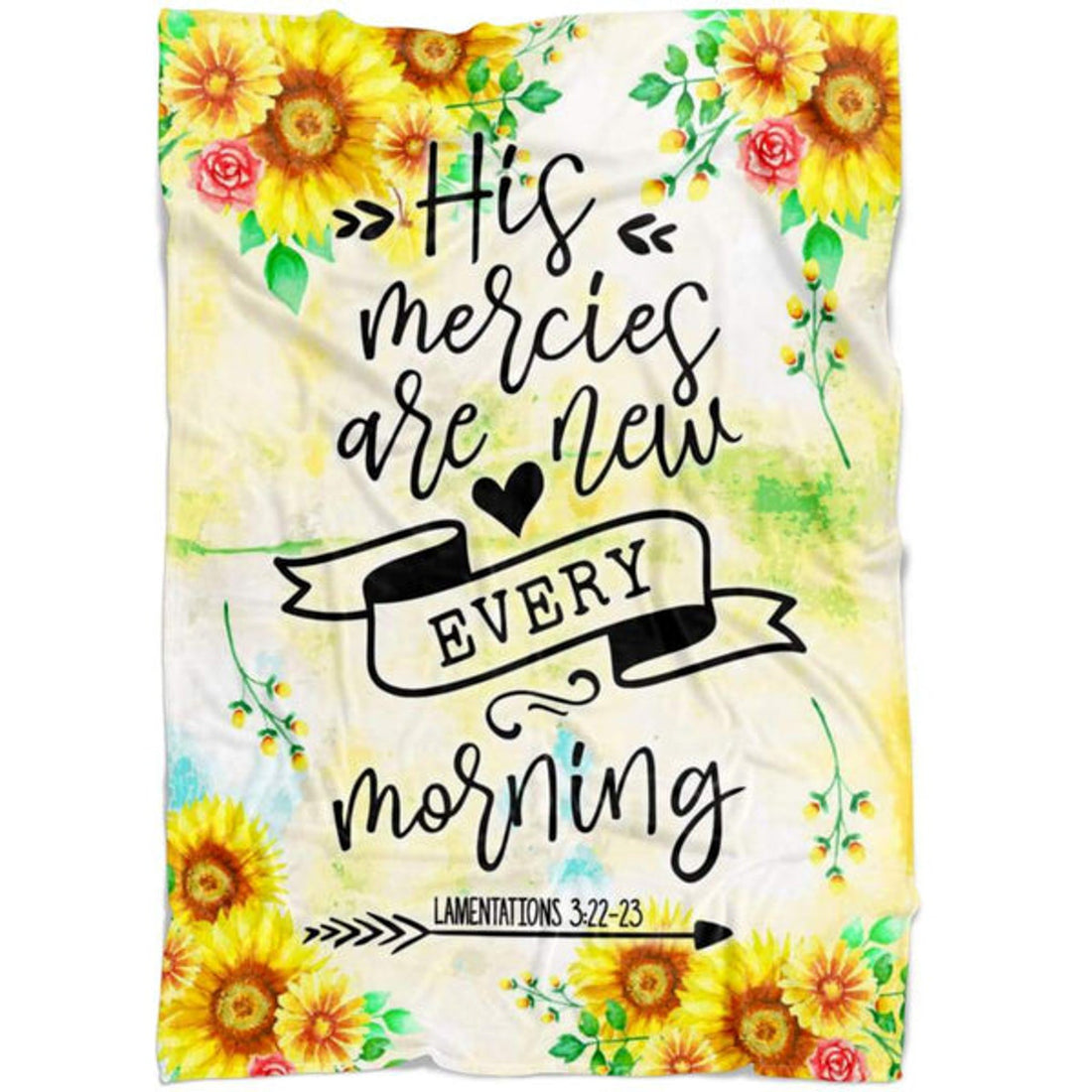 FUNSTUFFPRINT His Mercies Are New Every Morning Lamentations 322-23 Fleece Blanket - Christian Blanket - Bible Verse Blanket