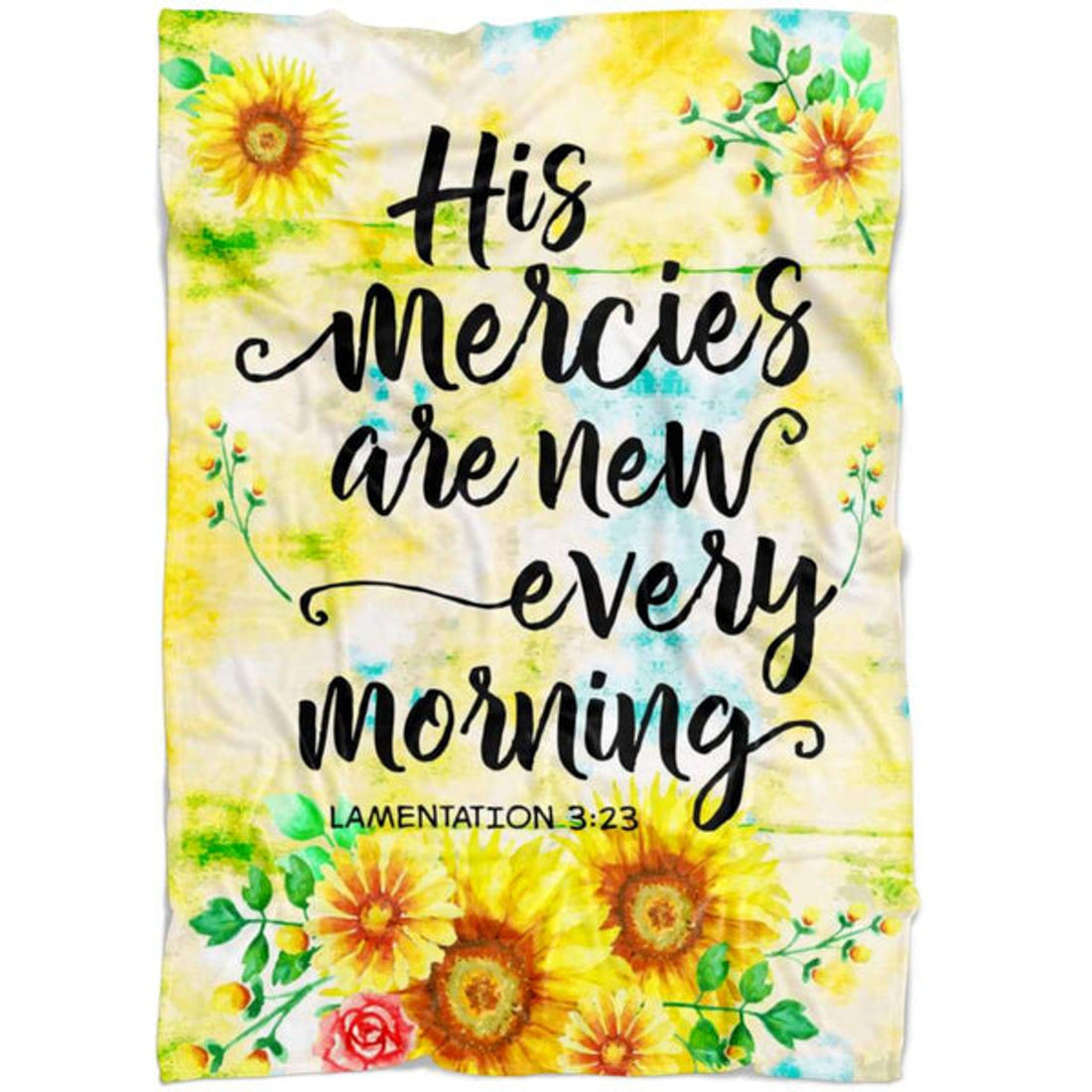 FUNSTUFFPRINT His Mercies Are New Every Morning Lamentations 323 Fleece Blanket - Christian Blanket - Bible Verse Blanket