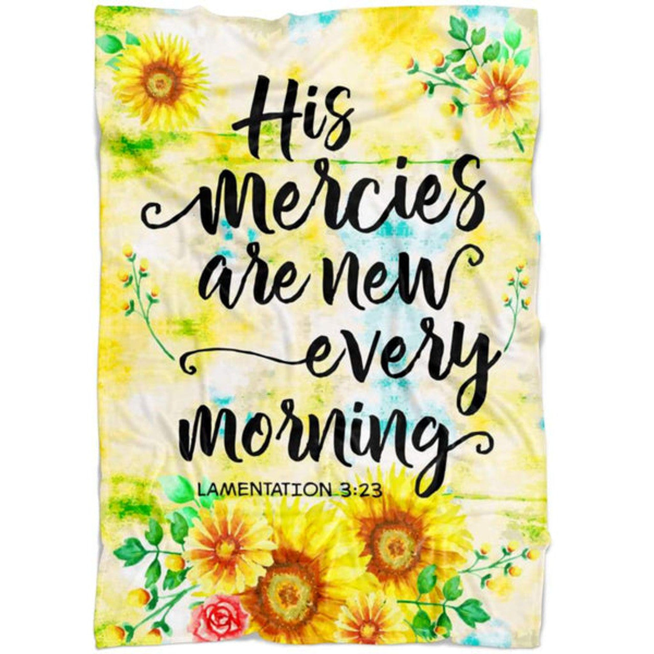 FUNSTUFFPRINT His Mercies Are New Every Morning Lamentations 323 Fleece Blanket - Christian Blanket - Bible Verse Blanket