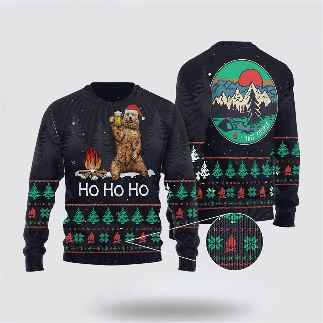 FUNSTUFFPRINT Ho Ho Ho Ugly Christmas Sweater – Sweater Gifts For Pet Lover Ugly  Sweater