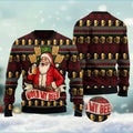 FUNSTUFFPRINT Ho Ho Hold My Beer Ugly Christmas Sweater, Christmas Sweater, Ugly Sweater, Funny Xmas Sweaters Ugly Sweater