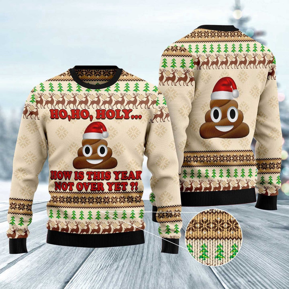 FUNSTUFFPRINT Ho Ho Hoy How Is This Year Not Over Yet Ugly Christmas Sweater, Christmas Sweater, Ugly Sweater, Funny Xmas Sweaters Ugly Sweater