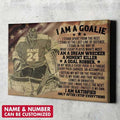 Custom Hockey Goalkeeper, Hockey Poster, I Am A Goalie, I Stand Apart From The Rest Customized Personalized NAME/NUMBER Poster and Canvas