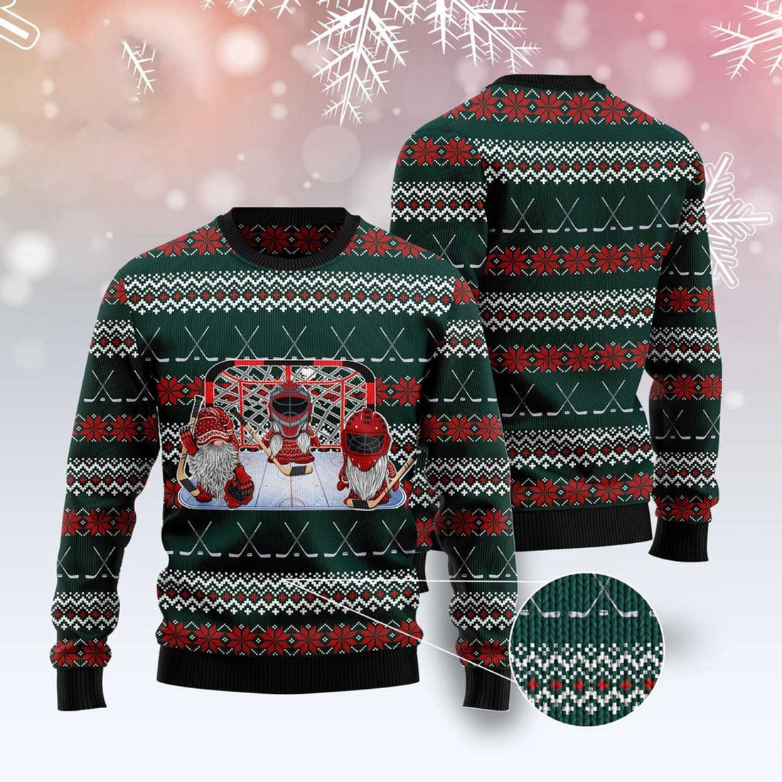 FUNSTUFFPRINT Hockey Gomies Ugly Christmas Sweater, Christmas Sweater, Ugly Sweater, Funny Xmas Sweaters Ugly Sweater