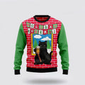 FUNSTUFFPRINT Holiday Cheer Black Cat Beer Christmas Ugly Christmas Sweater – Cat Lover Christmas Sweater Ugly  Sweater