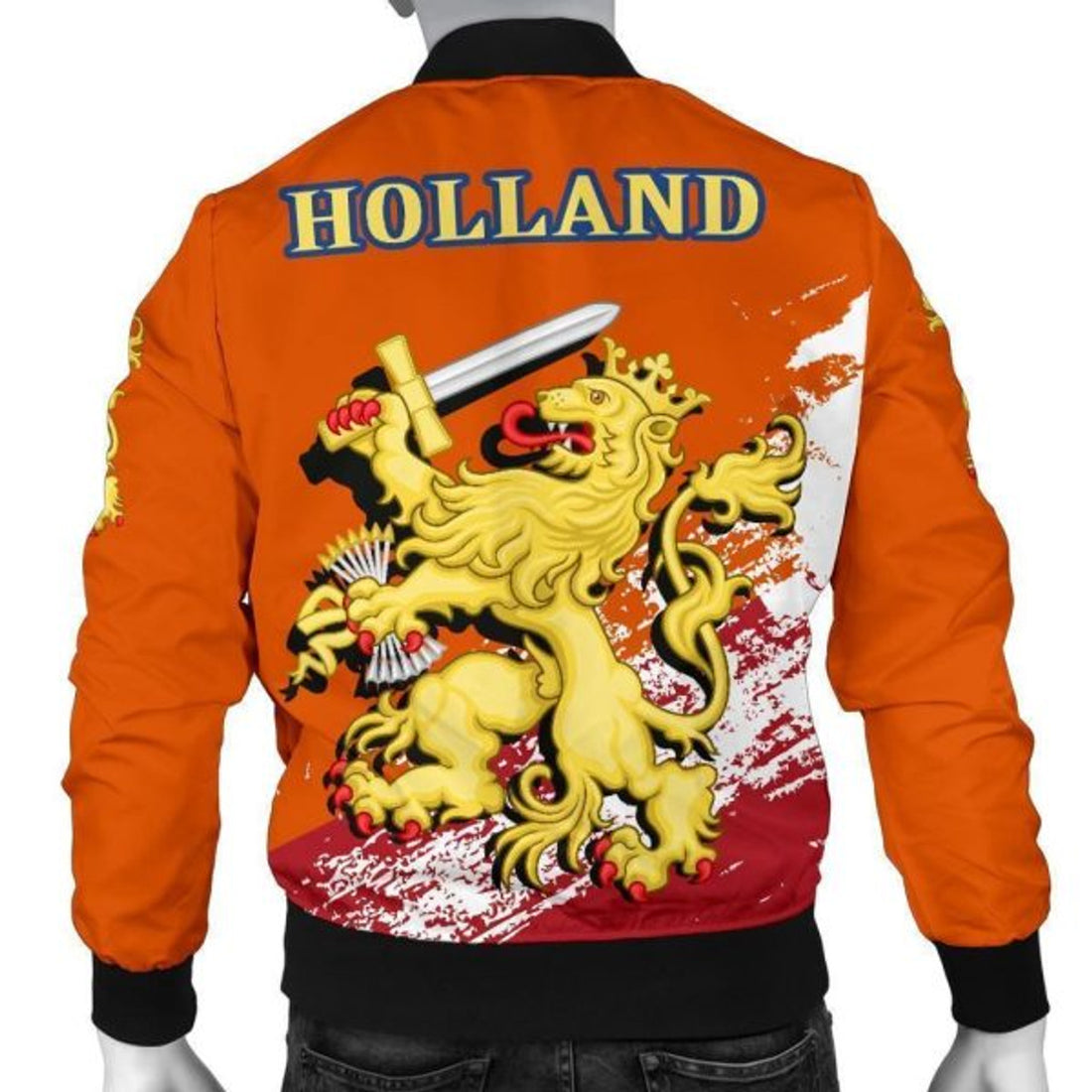 FUNSTUFFPRINT Netherlands Lion Special Men's 3D Bomber Jacket 3D Bomber Jacket
