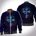 FUNSTUFFPRINT Hologram mandala jesus cross 3D All Over Printed Shirt, Bomber Jacketize S - 5XL Bomber Jacket