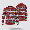 FUNSTUFFPRINT Holstein Christmas Knitted Sweater, Gifts For Farmers, Rural Lovers Ugly  Sweater