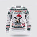 FUNSTUFFPRINT Holstein Green Merry Christmas Ugly Sweater, Gifts For Farmers, Rural Lovers Ugly Sweater