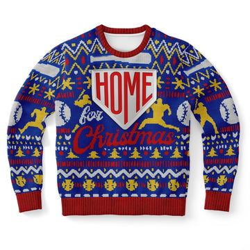 FUNSTUFFPRINT Home Run Baseball Uniform Ugly Christmas Sweater, Christmas Sweater, Ugly Sweater, Funny Xmas Sweaters Ugly Sweater